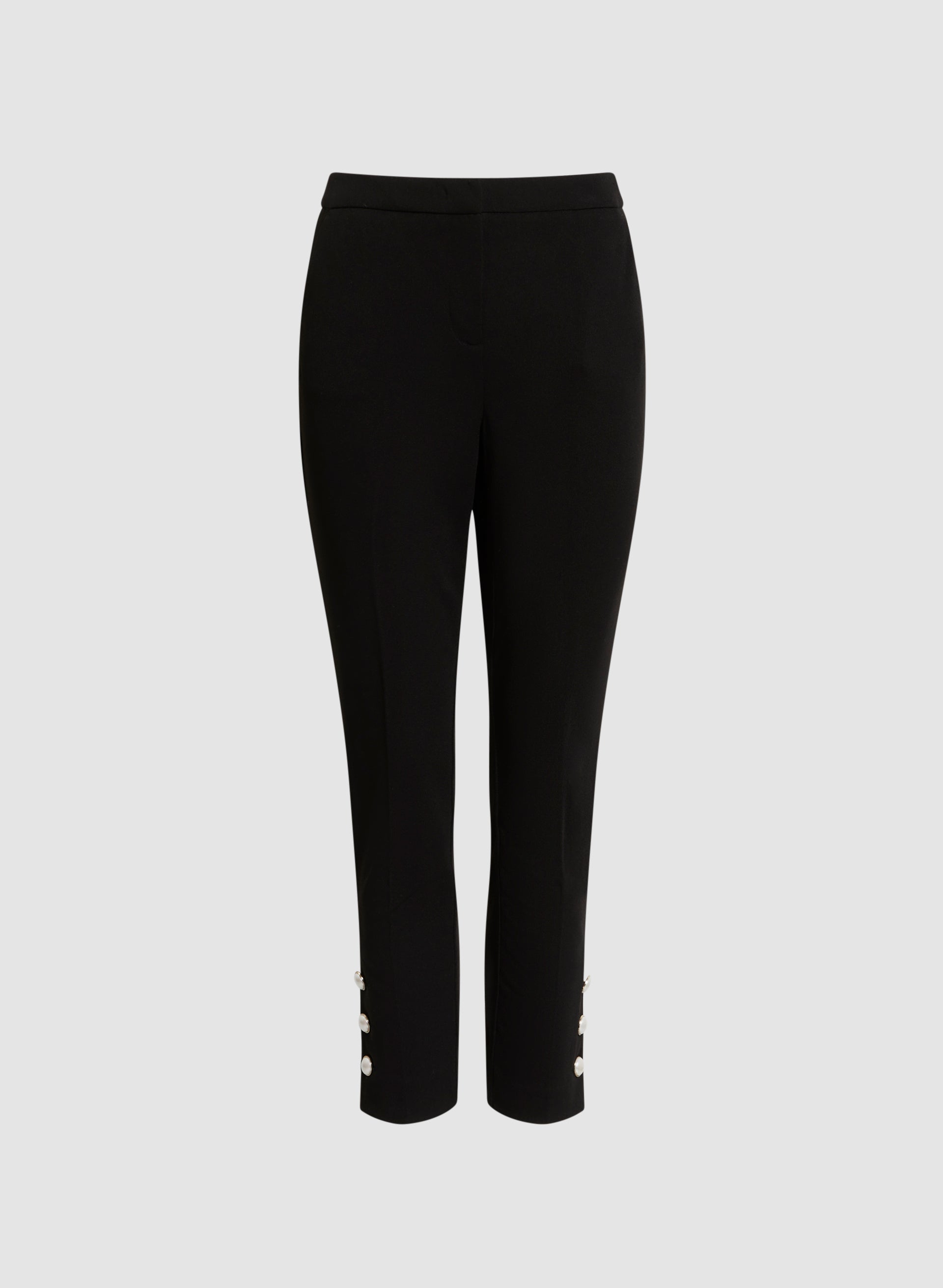 City Fit Pearl Trim Pants for Women - Elegant High Waisted Trousers with Pearl Details | Perfect for Office Wear, Date Night & Special Occasions