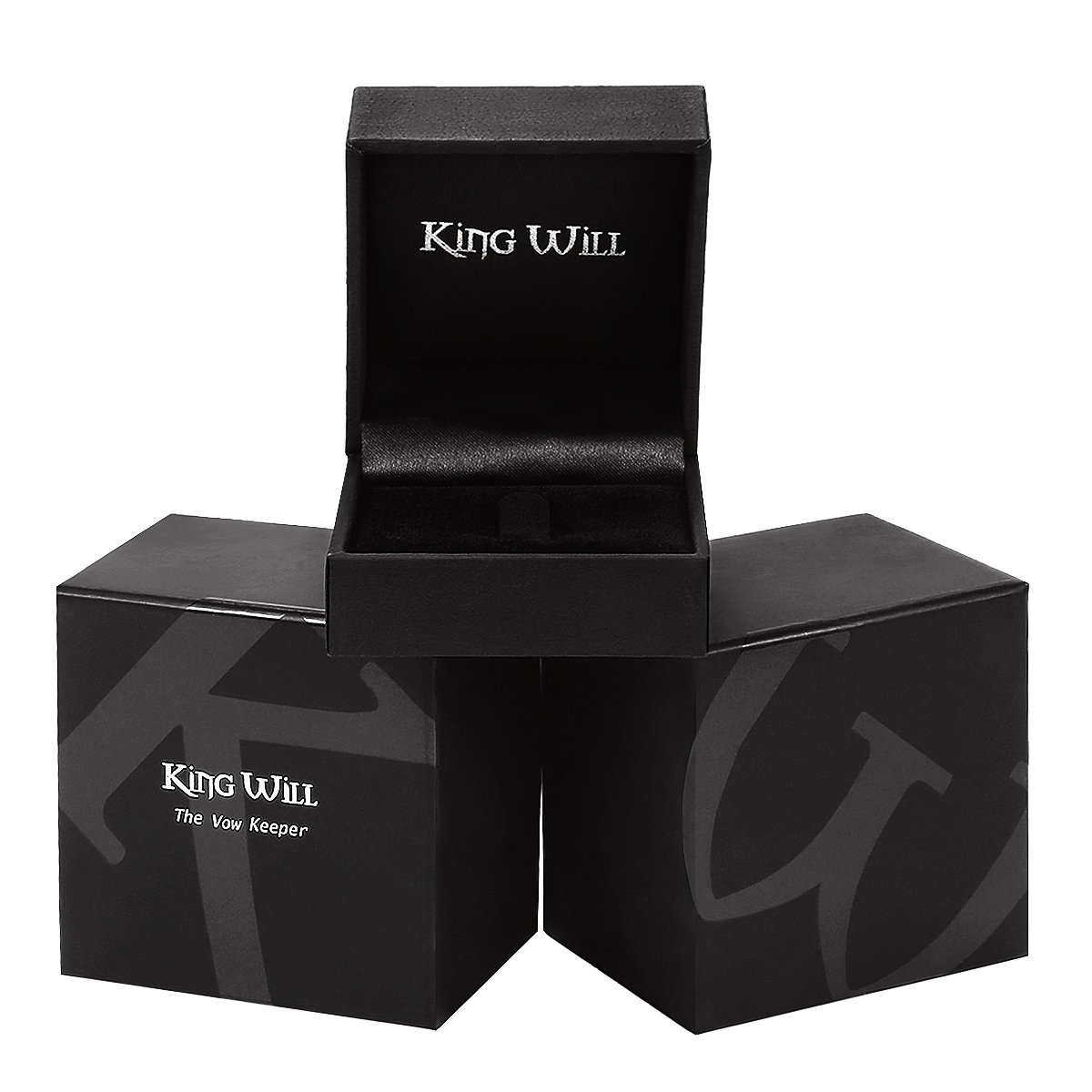 King Will LOOP Men's & Women's Tungsten Carbide Wedding Band - 6mm/8mm Comfort Fit Ring in Black, Silver, Blue & Brushed Gold - Durable & Scratch-Resistant Groove Design for Everyday Wear & Special Occasions