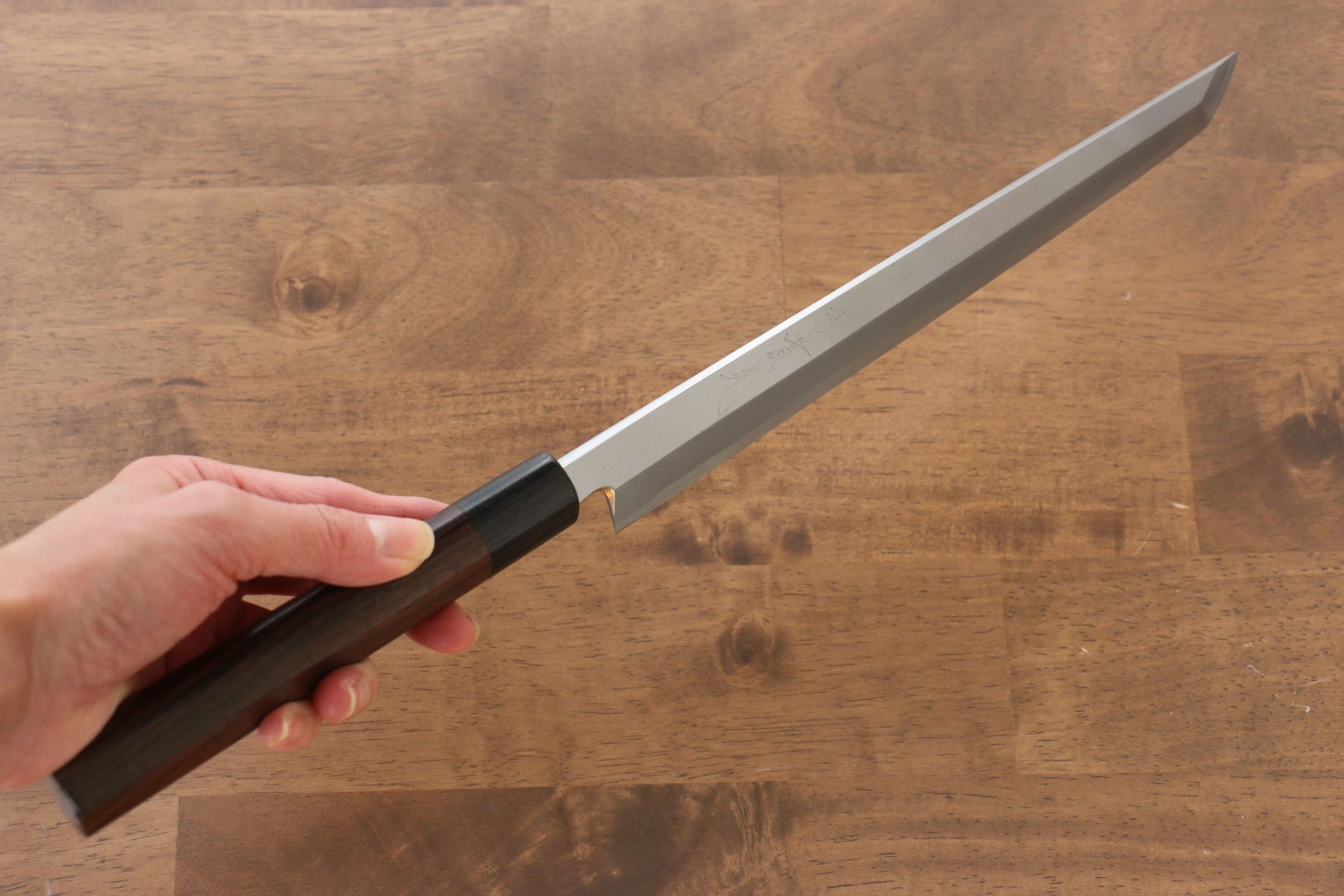 Premium Jikko White Steel No.2 Sakimaru Yanagiba 270mm - Japanese Sushi Knife with Ebony Handle - Perfect for Sushi Chefs & Professional Kitchen Use