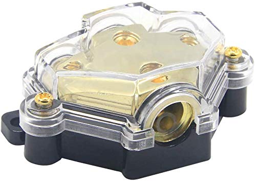 3 Way Power Distribution Block - 0/2/4 AWG Input, 4/8 AWG Output - Car Audio Stereo Amplifier Splitter Connector (1 Input 3 Output) 2 Pack - Perfect for Car Audio Systems, RV & Marine Power Distribution