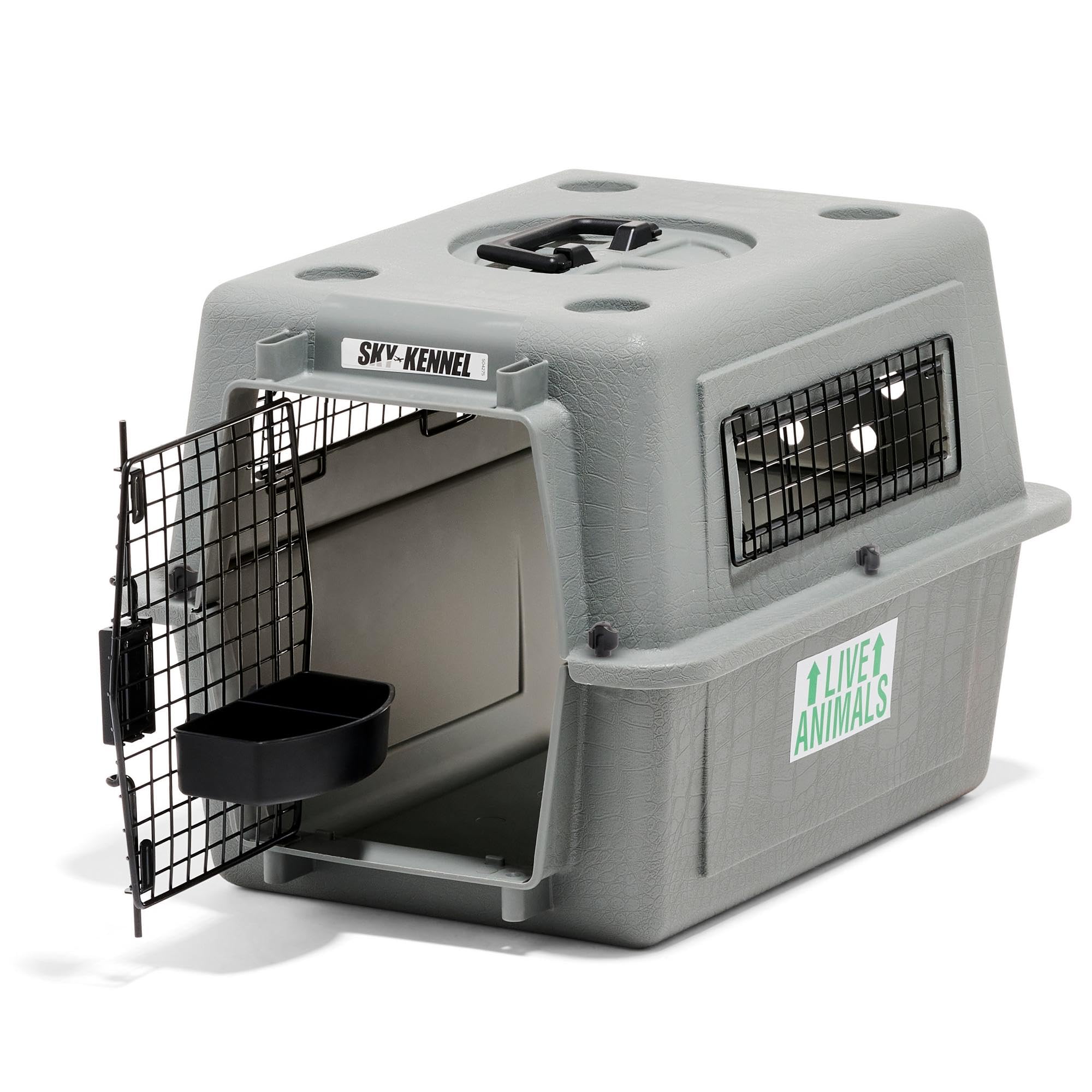 Petmate Sky Kennel - Airline Approved Travel Dog Crate for Small Pets up to 15 lbs, Heavy Duty Plastic Pet Carrier for Airplane & Car Travel - 21 Inch (Made in USA) - Perfect for Flying, Road Trips & Vet Visits