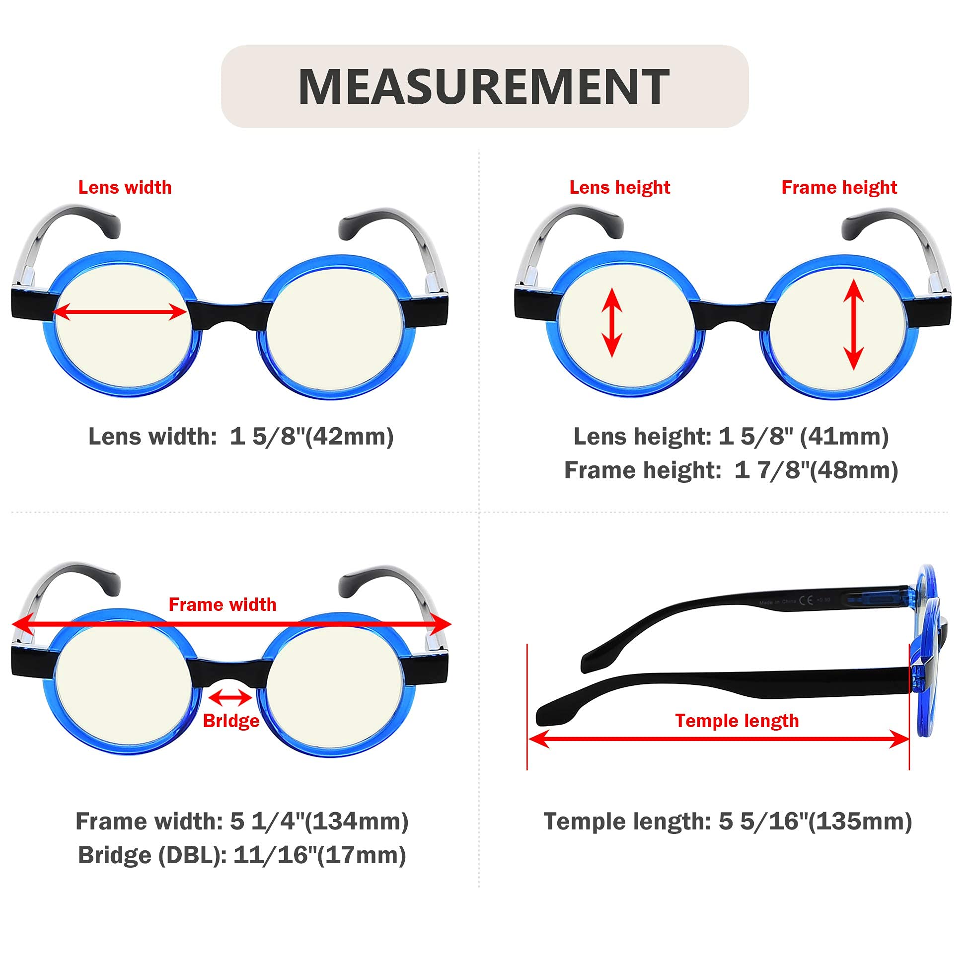 Blue Light Blocking Reading Glasses for Women - Round Computer Eyewear with +1.25 Magnification in Yellow | Reduce Eye Strain for Office Work, Screen Time & Digital Device Use
