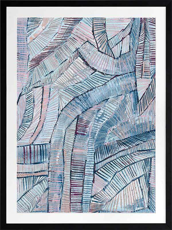 Dhala Bu Nya Bula Blue Framed Art Print - Modern Wall Decor for Living Room, Bedroom & Office - Perfect for Home & Office Decoration