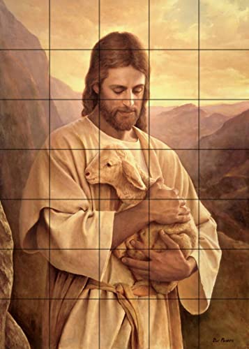 Del Parson Lost Lamb Tile Mural Kitchen Backsplash - Waterproof Peel & Stick Wall Decor for Home, Office, or Restaurant - Easy DIY Installation for Stylish Backsplash & Accent Walls