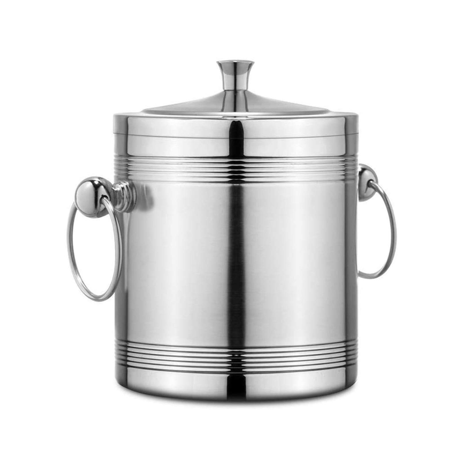 KLHHG Stainless Steel Ice Bucket with Tong - Double Wall Insulated Portable Barware for Chilling Drinks | Perfect for Parties, Events, BBQs & Outdoor Gatherings