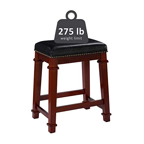2-Piece Cherry Brown Wood Counter Stool Set 24