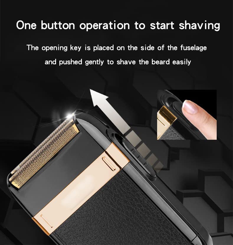 Premium Electric Razor for Men - Rechargeable, Waterproof Beard & Body Trimmer with Extra Mesh Heads - Perfect for Travel, Gym & Daily Grooming
