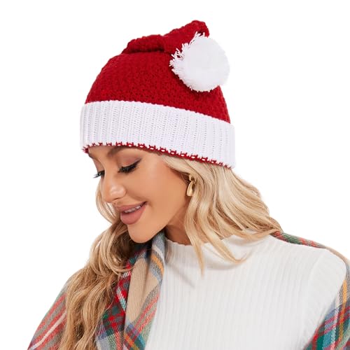 Christmas Red With Pom Pom