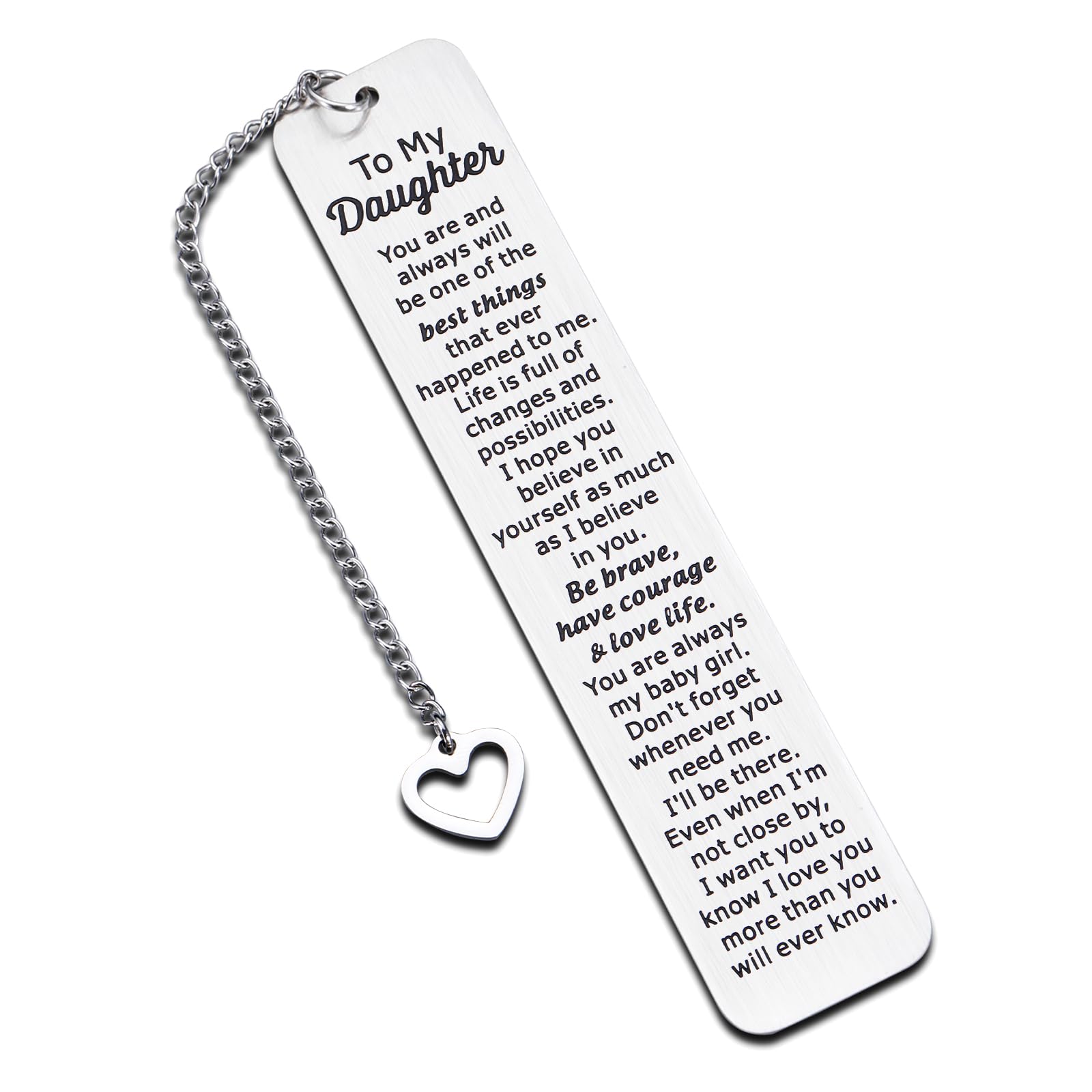 Inspirational Bookmark for Kids - Birthday Gift for Daughter, Stepdaughter & Teen Girls - Graduation & Back to School Present - Perfect for Reading, Book Lovers & Students