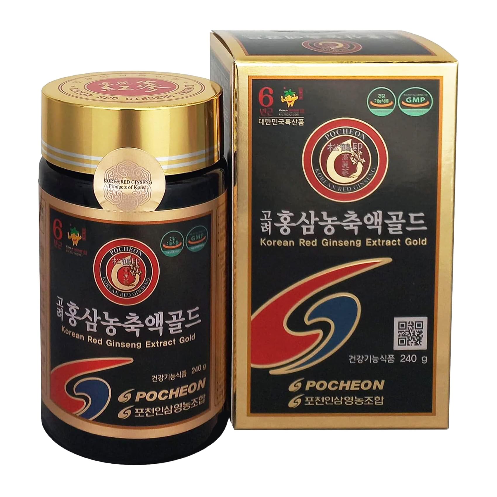 Premium 240g 100% Pure Korean 6-Year Root Panax Red Ginseng Extract Gold - High Ginsenoside Content for Immune Support & Energy Boost - Natural Herbal Supplement for Wellness, Stress Relief & Daily Vitality
