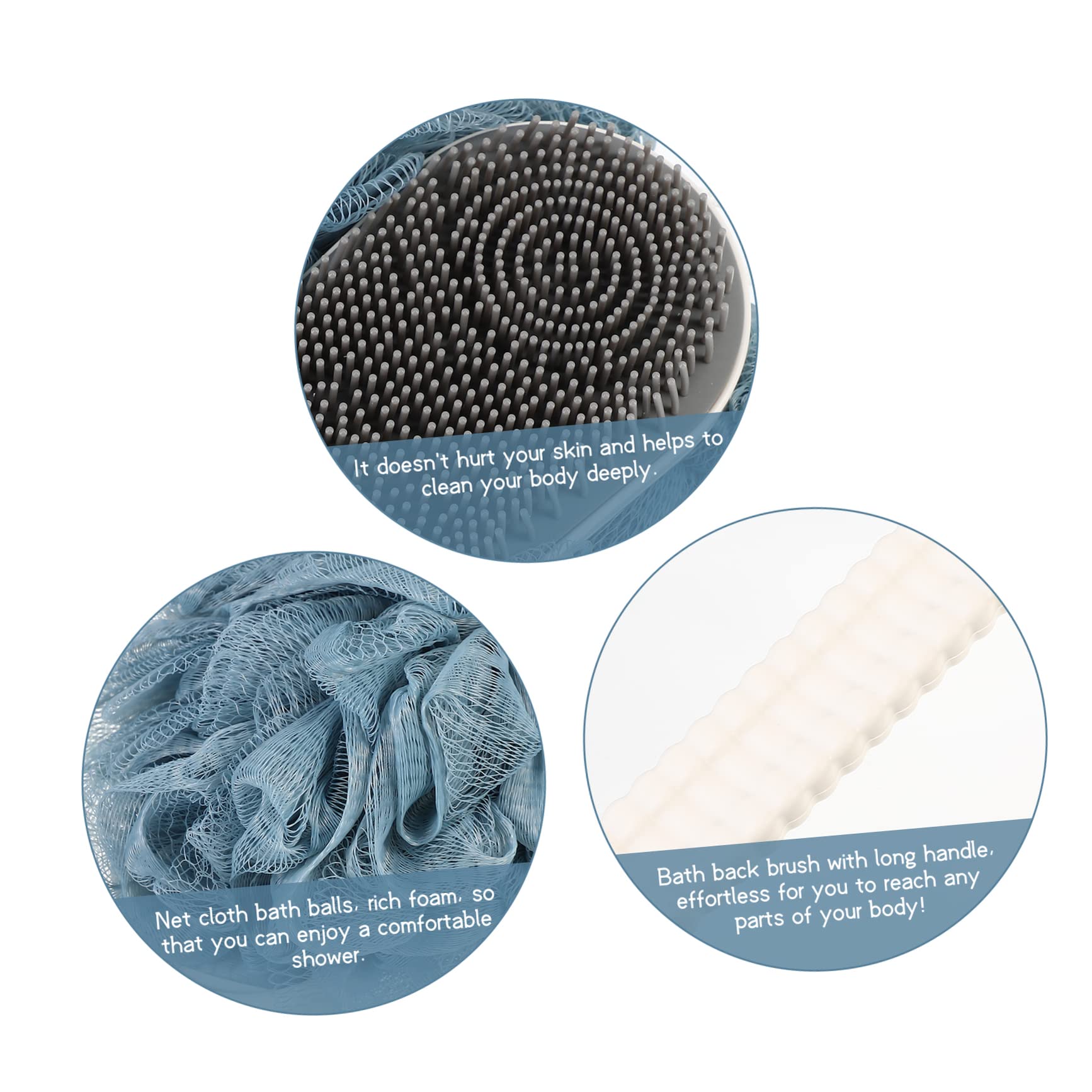 FOMIYES Long Handle Bath Brush with Soft Flexible Bristles - Exfoliating Body Scrubber for Shower & Bath - Back Scrubber for Women & Men - Perfect for Hard-to-Reach Areas & Deep Cleansing