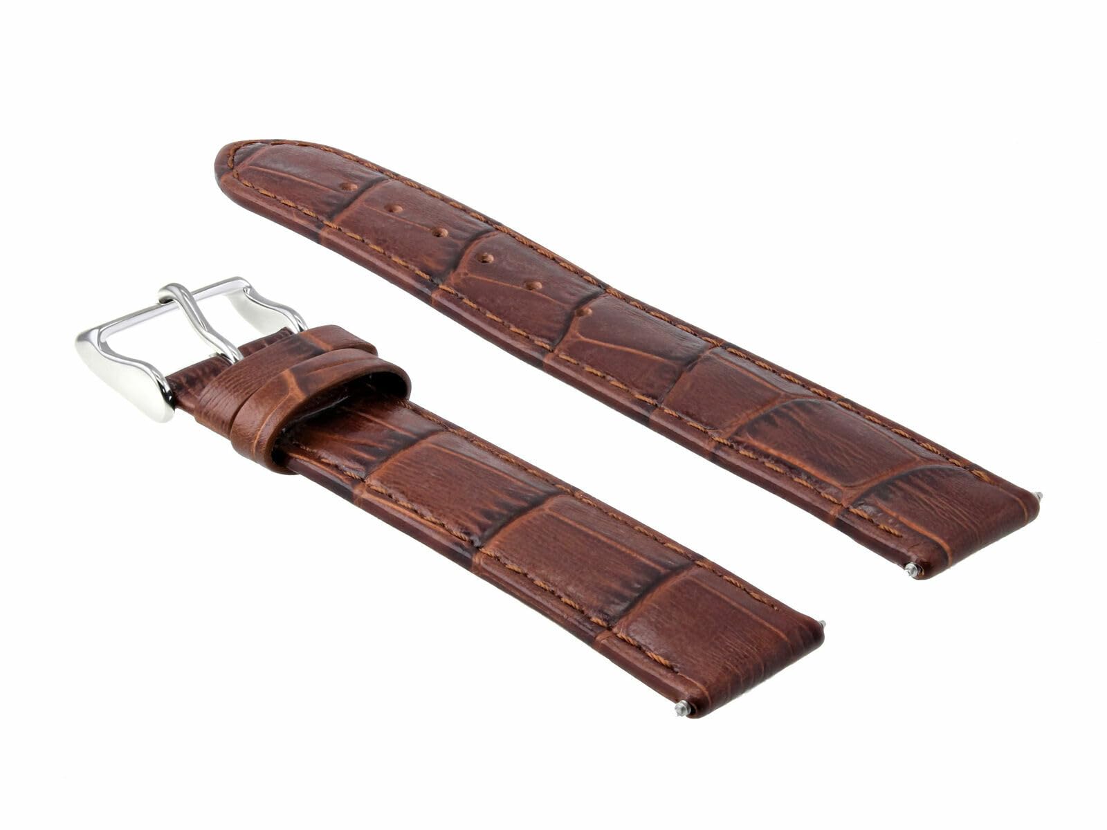 Premium 19mm Genuine Leather Watch Band Strap - Compatible with Omega Speedmaster Moon - Light Brown/Tan - Durable & Comfortable for Daily Wear, Business & Casual Occasions