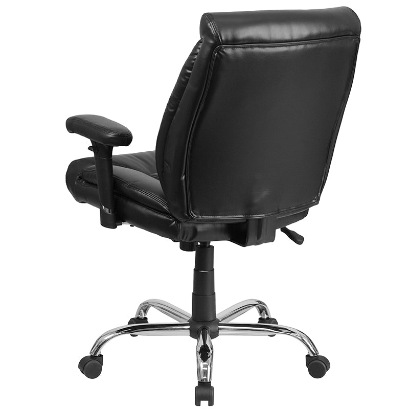 FLASH HERCULES Series Big & Tall Office Chair - 400 lb Weight Capacity, Black Fabric, Deep Tufted Swivel, Ergonomic Task Chair with Adjustable Arms - Perfect for Home Office, Gaming, and Executive Workspaces