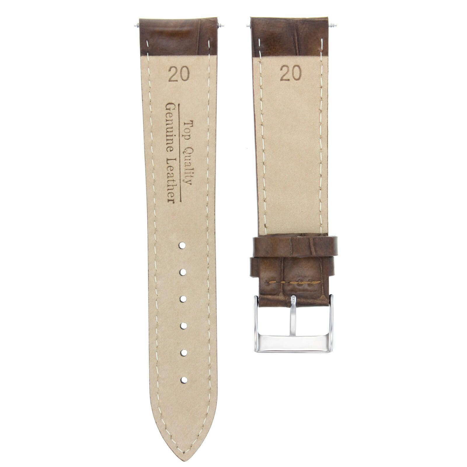 20mm Genuine Leather Watch Band Strap - Compatible with Baume & Mercier Clifton, Capeland, Tango - Light Brown Replacement Strap for Men & Women | Perfect for Business, Casual & Formal Occasions