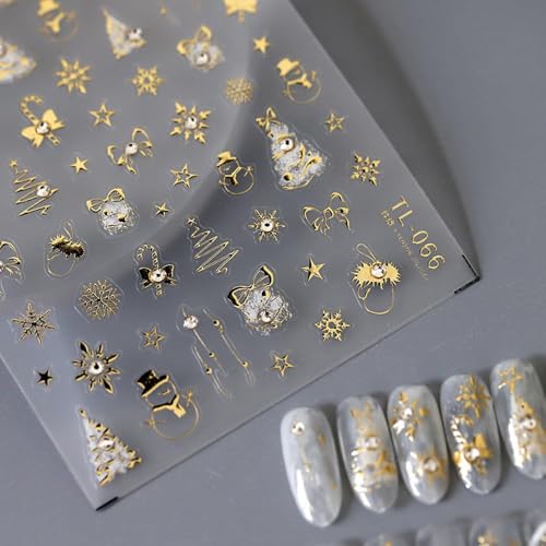 Gold Christmas Nail Stickers