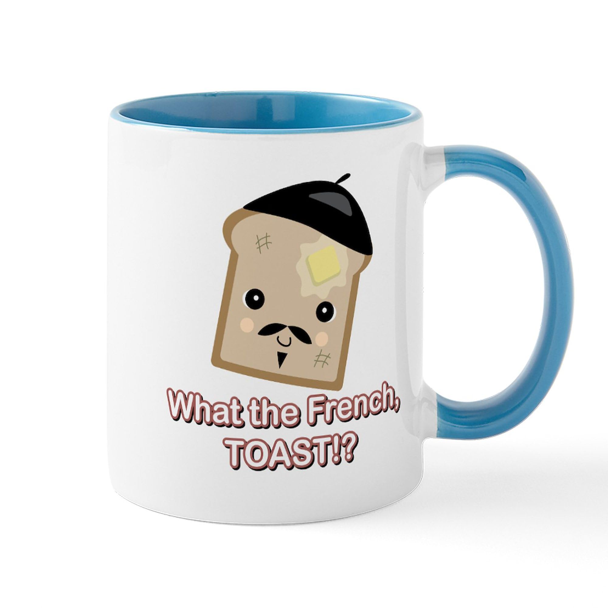 What The French Toast Kawaii Style 11 oz (325 ml) Ceramic Coffee Mug - Cute Anime Themed Cup for Tea, Hot Chocolate & Office Use