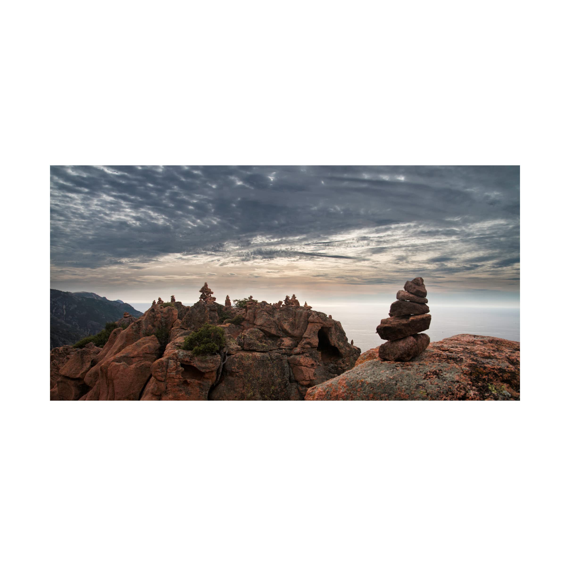 Trademark Fine Art 'Cairns' Canvas Wall Art by Fabien Bravin - Modern Abstract Painting for Living Room, Bedroom & Office Decor