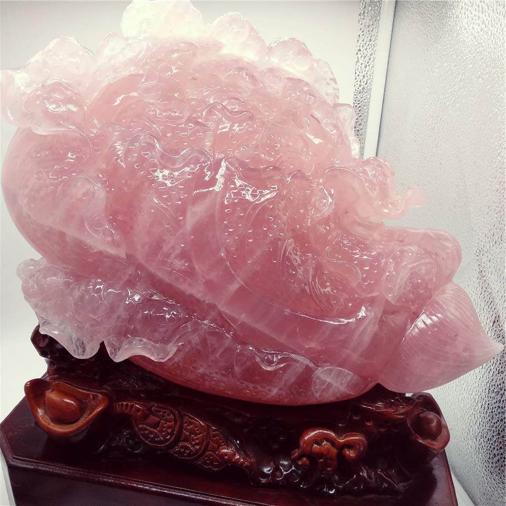 Rose Quartz Crystal Carving - Feng Shui Decor, Healing Stone for Home & Office, Perfect for Meditation & Positive Energy