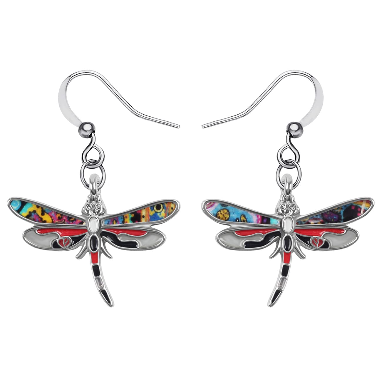 Stylish Alloy Dragonfly Dangle Earrings for Women - Enamel Charm Fashion Jewelry - Perfect Summer Accessories for Parties & Gifts