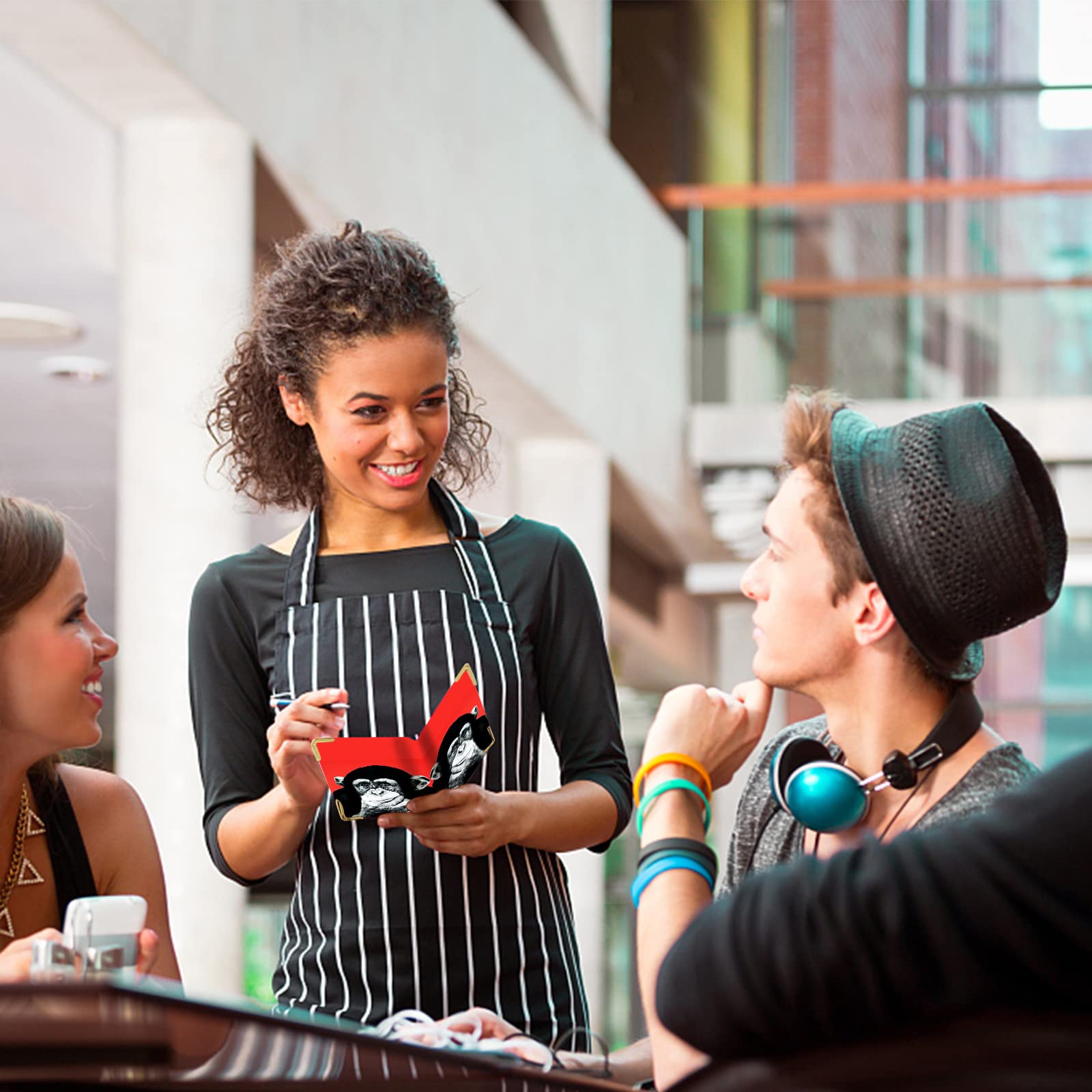 Tucocoo Leather Server Book Organizer for Waitress & Waiters - Zippered Pocket Waiter Checkbook with Guest Book - Perfect for Restaurant Staff, Cafe Servers & Hospitality Professionals (Fits Server Aprons) - Ideal for Order Tracking, Tip Management & Customer Service Efficiency