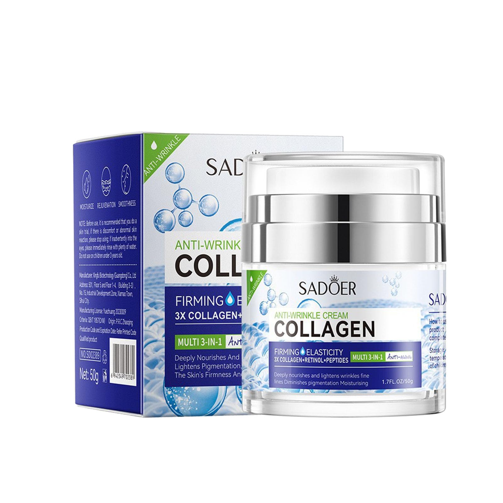 Firming & Lifting Face Cream with Collagen - Anti-Wrinkle Moisturizer for Face, Neck & Eyes | Tightens Sagging Skin for Women & Men | Day & Night Cream for Youthful Glow | Perfect for Daily Skincare Routine & Special Occasion Prep