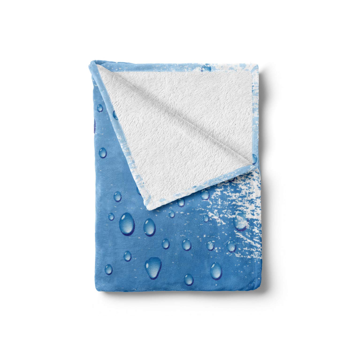 Ambesonne Grunge Throw Blanket - Blue & White Water Drop Design, 60x80 Inch Soft Flannel Fleece Blanket for Couch, Bed & Sofa - Cozy Home Decor, Perfect for Living Room, Dorm & Gift Giving
