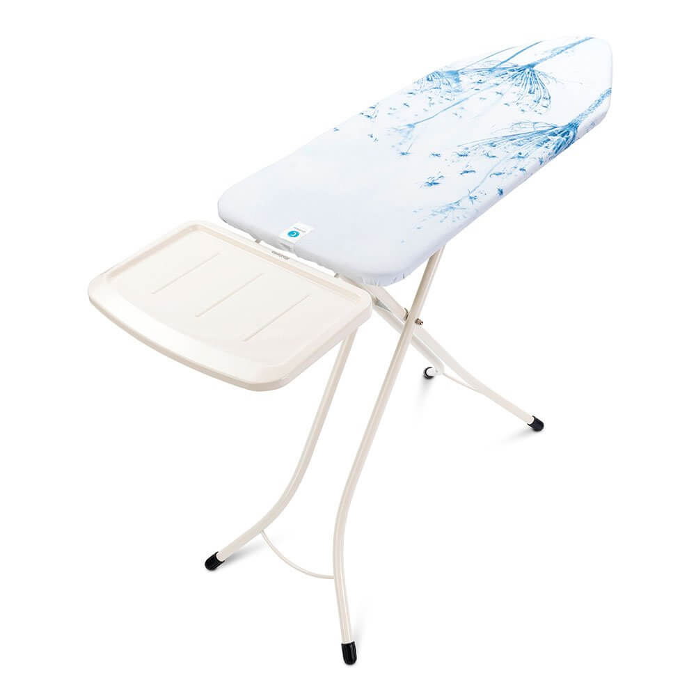 Premium Ironing Board C 124x45cm with Steam Iron Rest - Extra Wide Cotton Cover for Home & Laundry Use - Perfect for Ironing Clothes, Linens & Fabrics