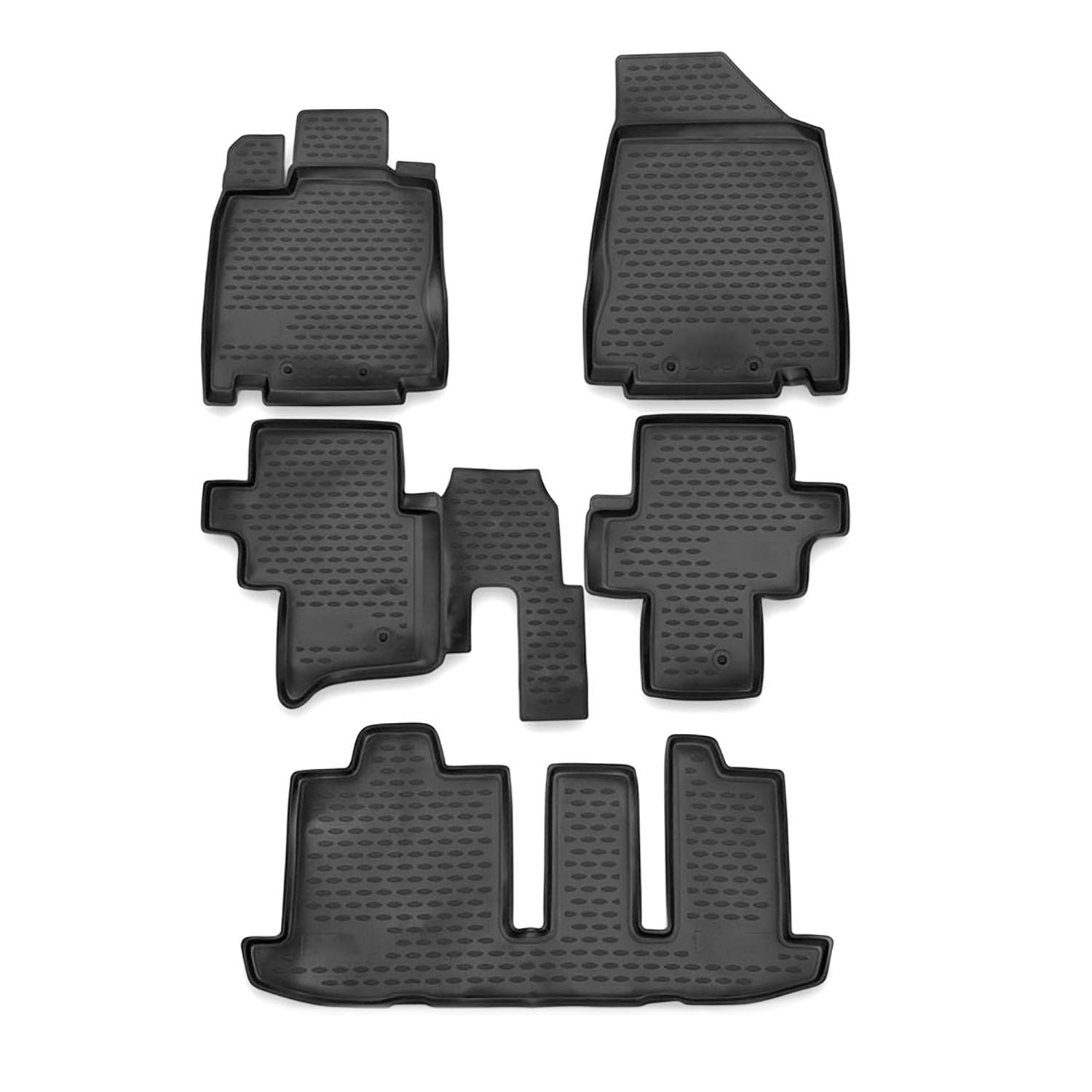 OMAC All-Weather 3D Custom Fit Floor Mats for Nissan Pathfinder 2013-2020 | TPE Rubber Car Mats | Waterproof, Odorless, Non-Slip Protection | Laser Measured Perfect Fit | Black Interior Accessories | Ideal for Daily Commute, Road Trips & Family Adventures