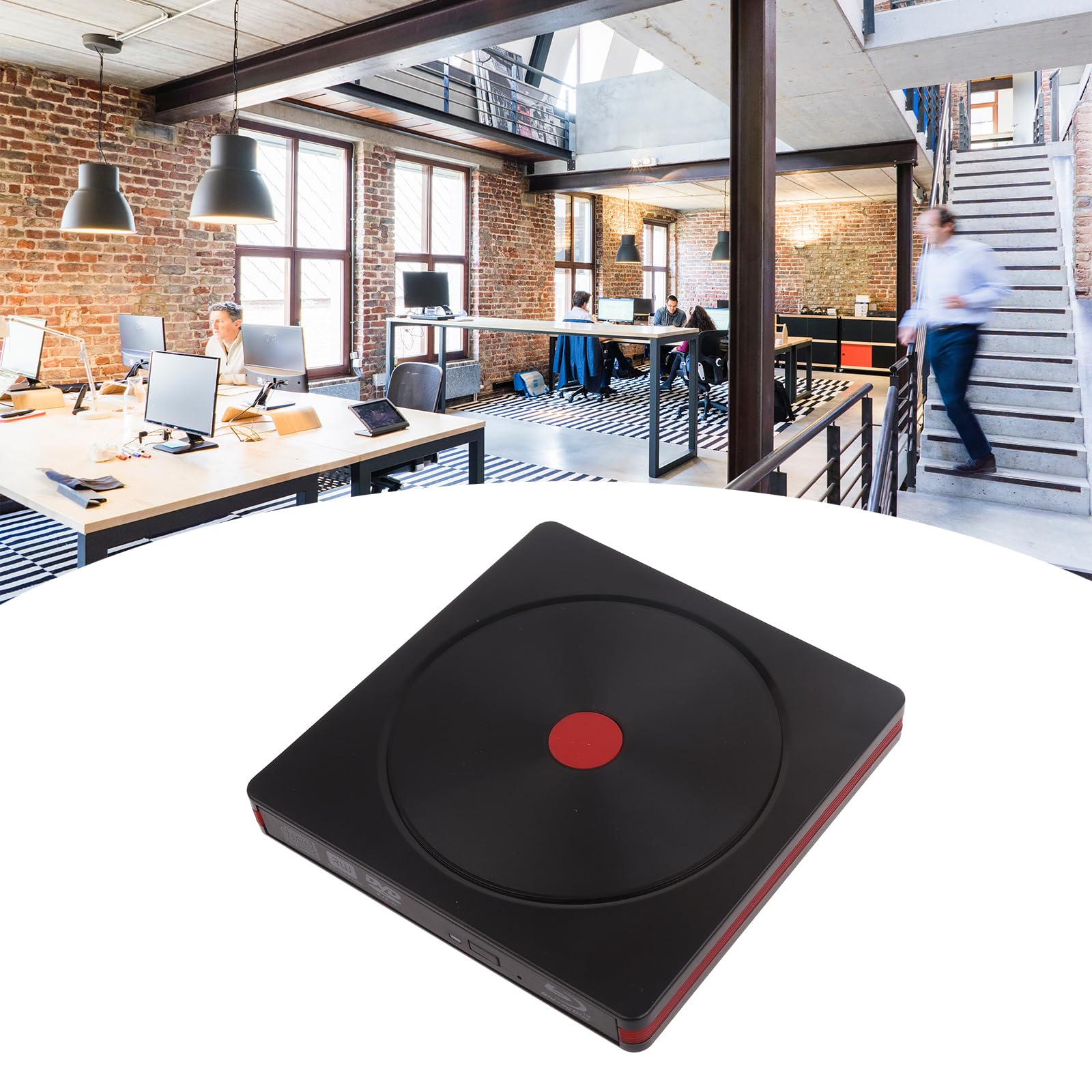 LARUISEE USB 3.0 External DVD Drive for Laptop & PC - Burn, Read, Play DVDs & CDs - Portable Optical Disc Writer for Movies, Music, Data Backup & Archiving