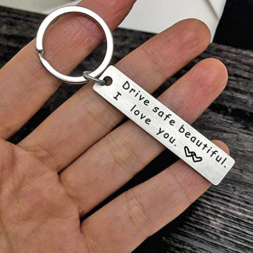 Drive Safe Keychain for Women - Beautiful Car Keychain Gift for Girlfriend, Wife, Daughter, Sister, Aunt, Niece - Perfect for Valentine's Day, Birthday, Christmas - Thoughtful Driving Gift for Safe Travels & Daily Commute