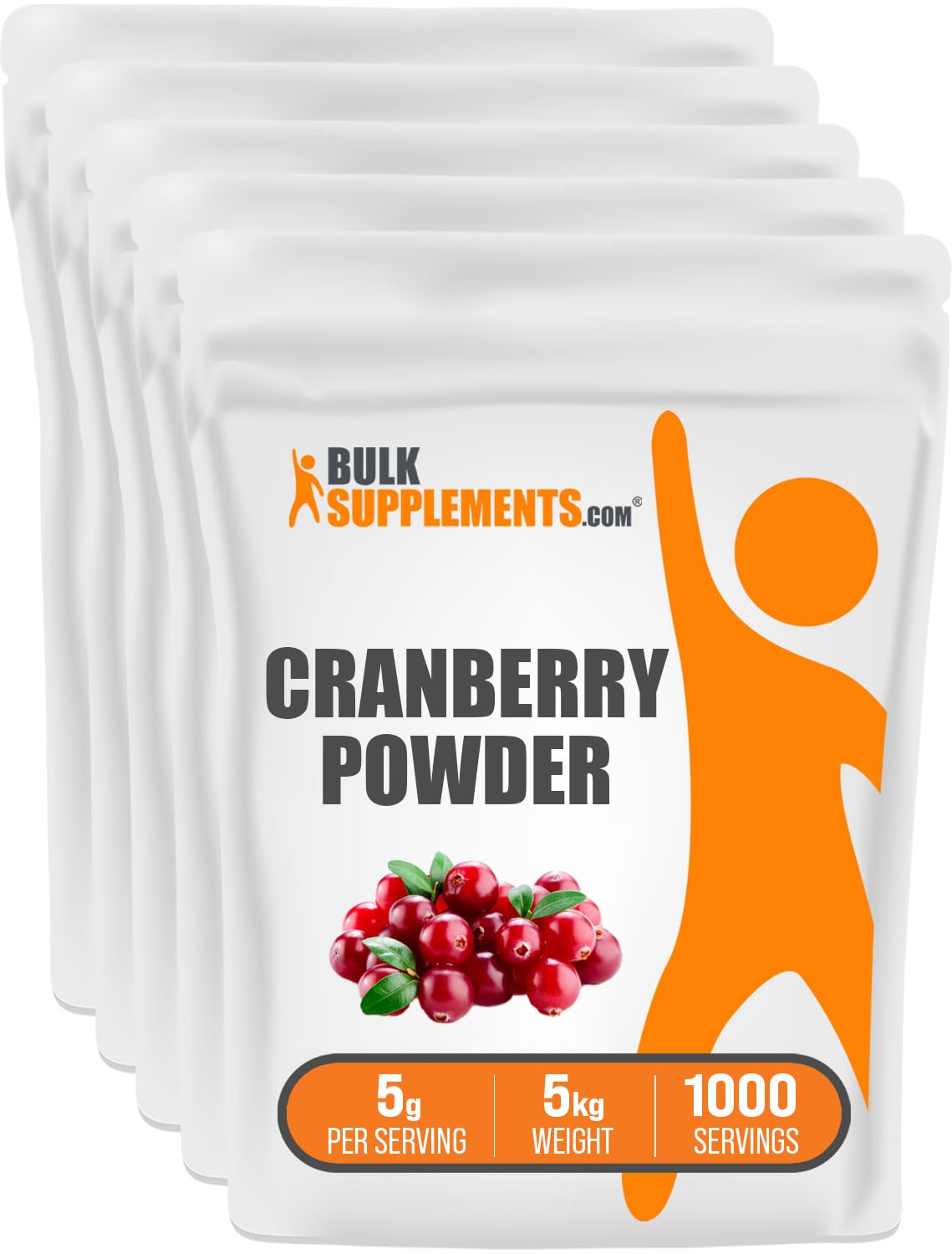 BulkSupplements.com Pure Cranberry Powder - Unsweetened Dried Cranberry Supplement for Women & Men - Supports Urinary Tract Health, Gluten Free & Sugar Free, 5g per Serving, 5kg (11 lbs) - Perfect for Smoothies, Baking & Natural Health Routines