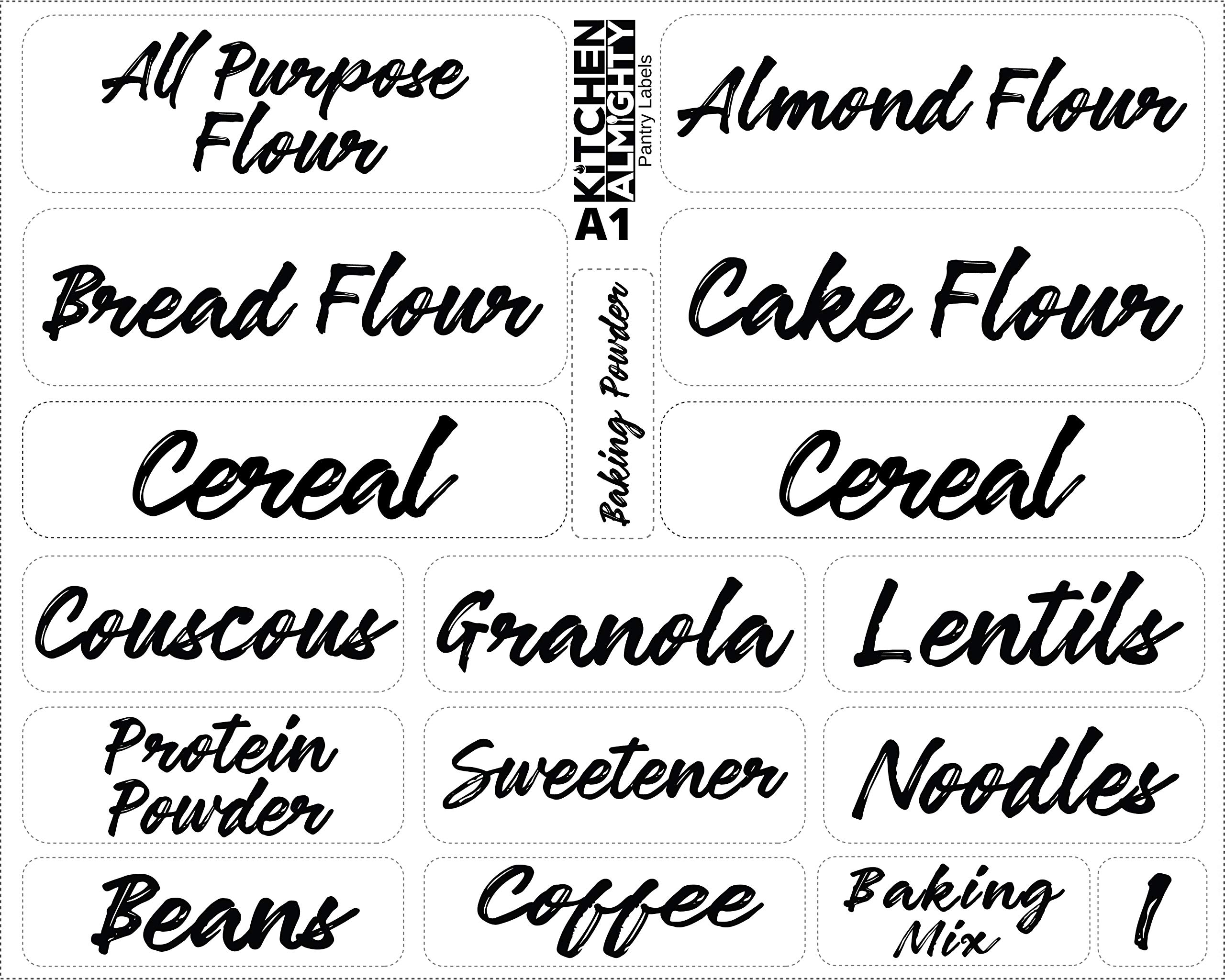**102-Piece Waterproof Pantry Labels Set - Preprinted & Write-On Kitchen Organization Labels for Storage Containers, Jars & Canisters - Elegant Glossy Finish | Perfect for Pantry, Spice Rack & Meal Prep Organization**