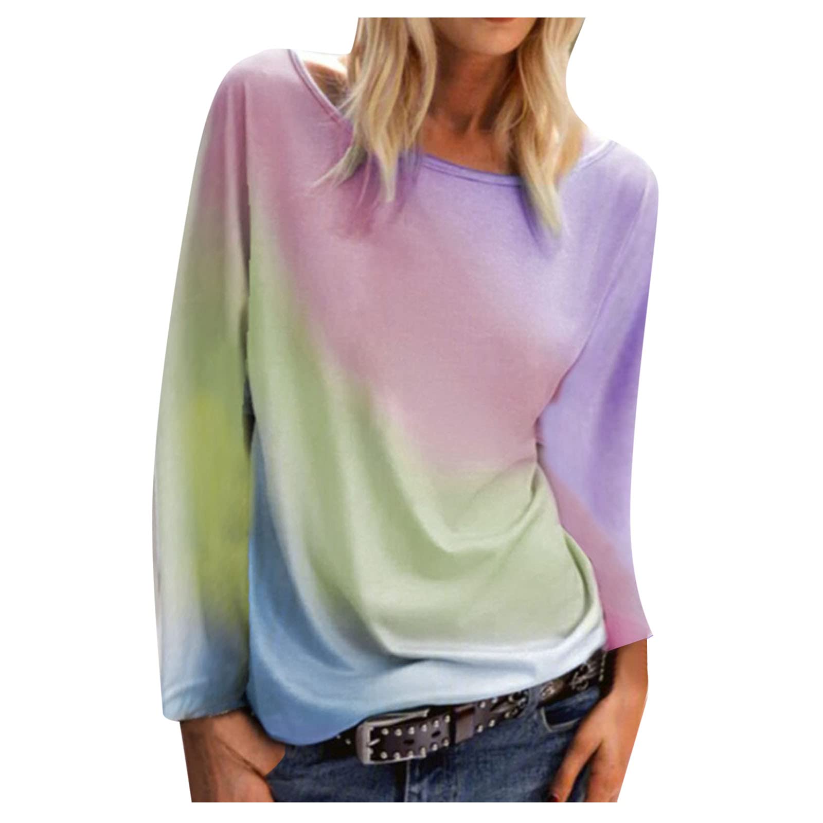 Women's Casual Long Sleeve Blouse - Floral Print Round Neck Loose Fit Tops for Everyday Wear | Perfect for Office, Dating & Weekend Outings