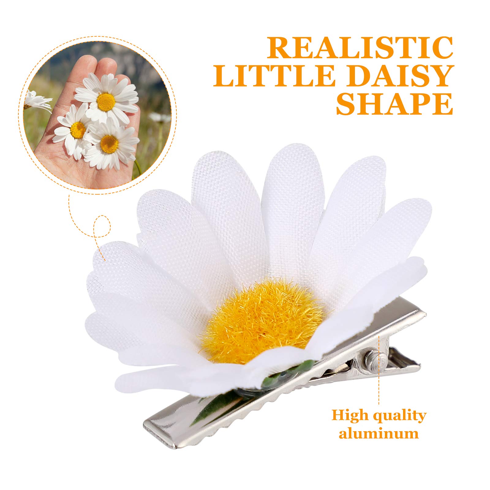 12pcs Daisy Flower Hair Clips - Cute Floral Hair Barrettes & Pins for Women, Girls, Toddlers | Wedding, Party, Everyday Hair Accessories (White)