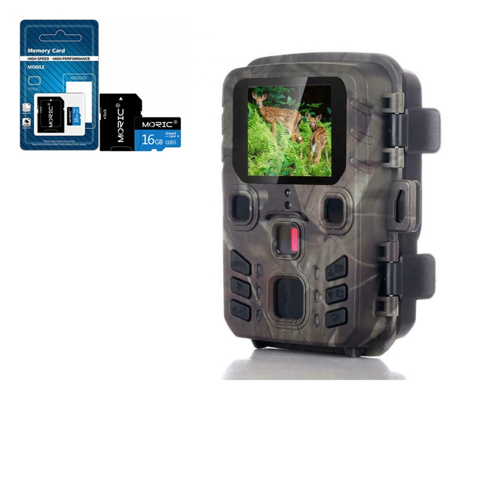 Rouroumaoyi Mini301 Trail Camera - 16GB/32GB TF Card, Motion Activated, IP66 Waterproof for Wildlife Hunting, Game Monitoring & Home Security - Perfect for Outdoor Scouting, Backyard Surveillance & Night Vision Recording