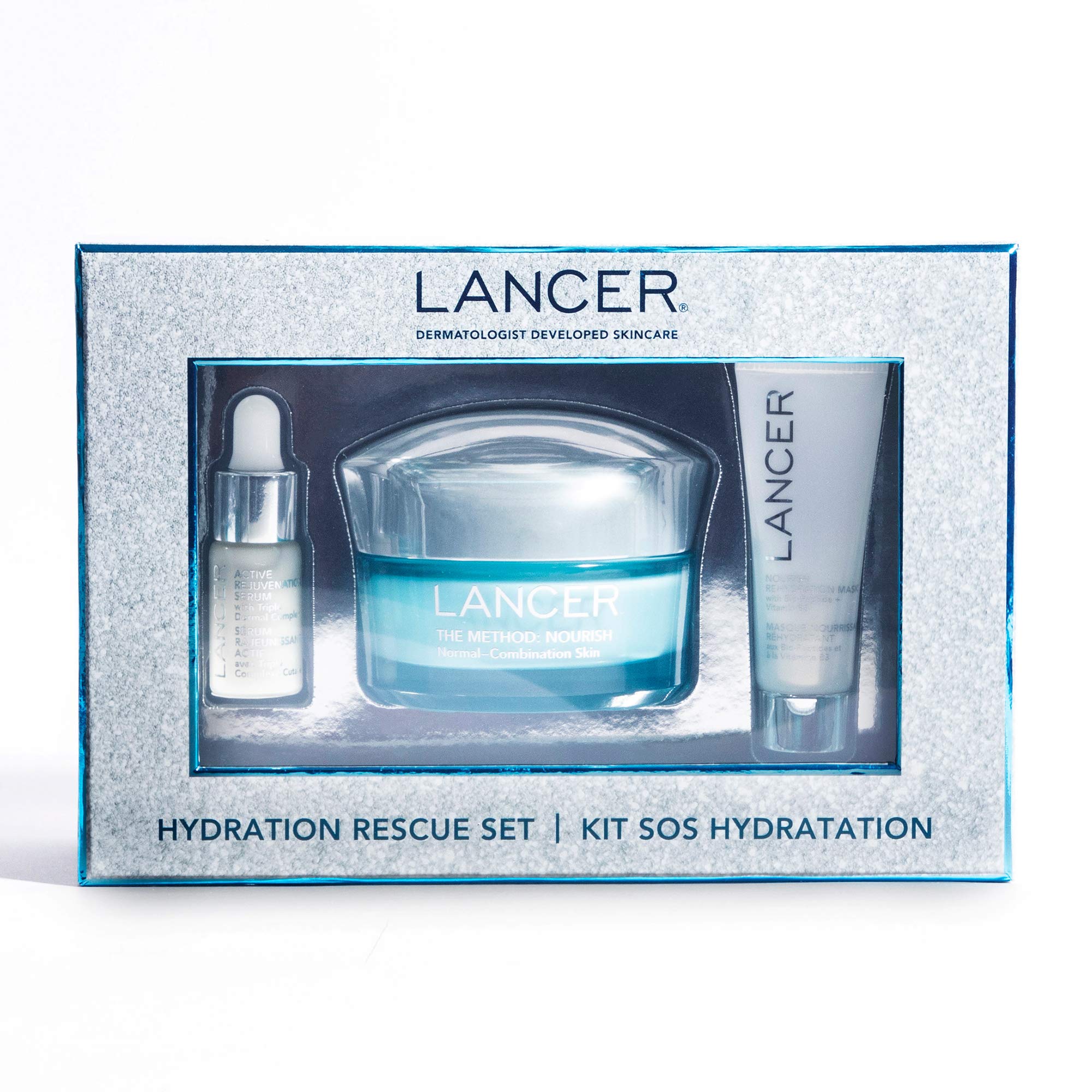 Lancer Skincare Hydration Rescue 3-Piece Set - Moisturizing Face Cream, Hydrating Serum & Cleanser for Dry Skin | Perfect for Daily Skincare Routine & Travel Essentials