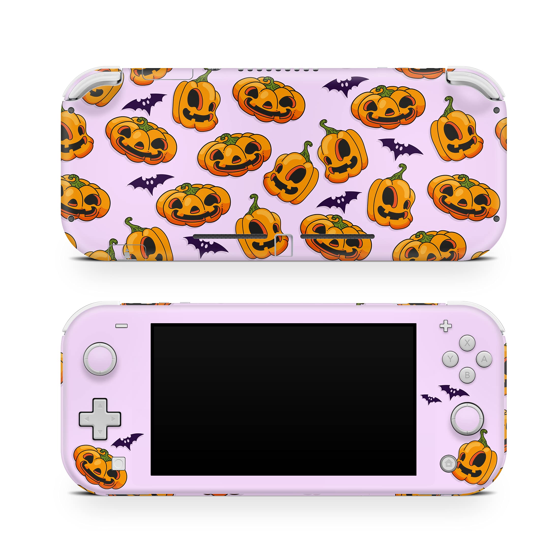 Premium 3M Vinyl Full Wrap Decal Skin for Nintendo Switch Lite - Halloween Pumpkin Design - Durable Protective Cover - Perfect for Gaming, Travel & Holiday Decorations