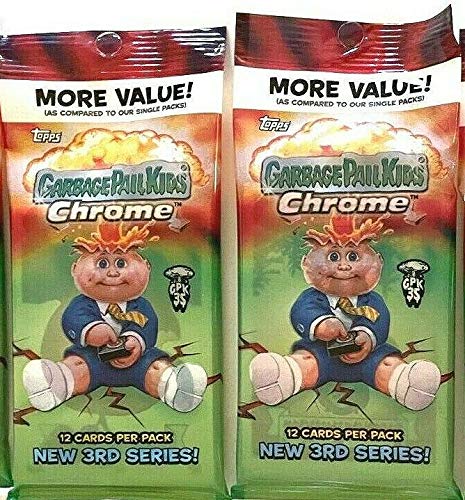 2020 Topps Garbage Pail Kids Chrome Trading Cards - 2 Value Packs (12 Cards Each) - Collectible Series for Kids & Adults - Perfect for Trading, Collecting & Display