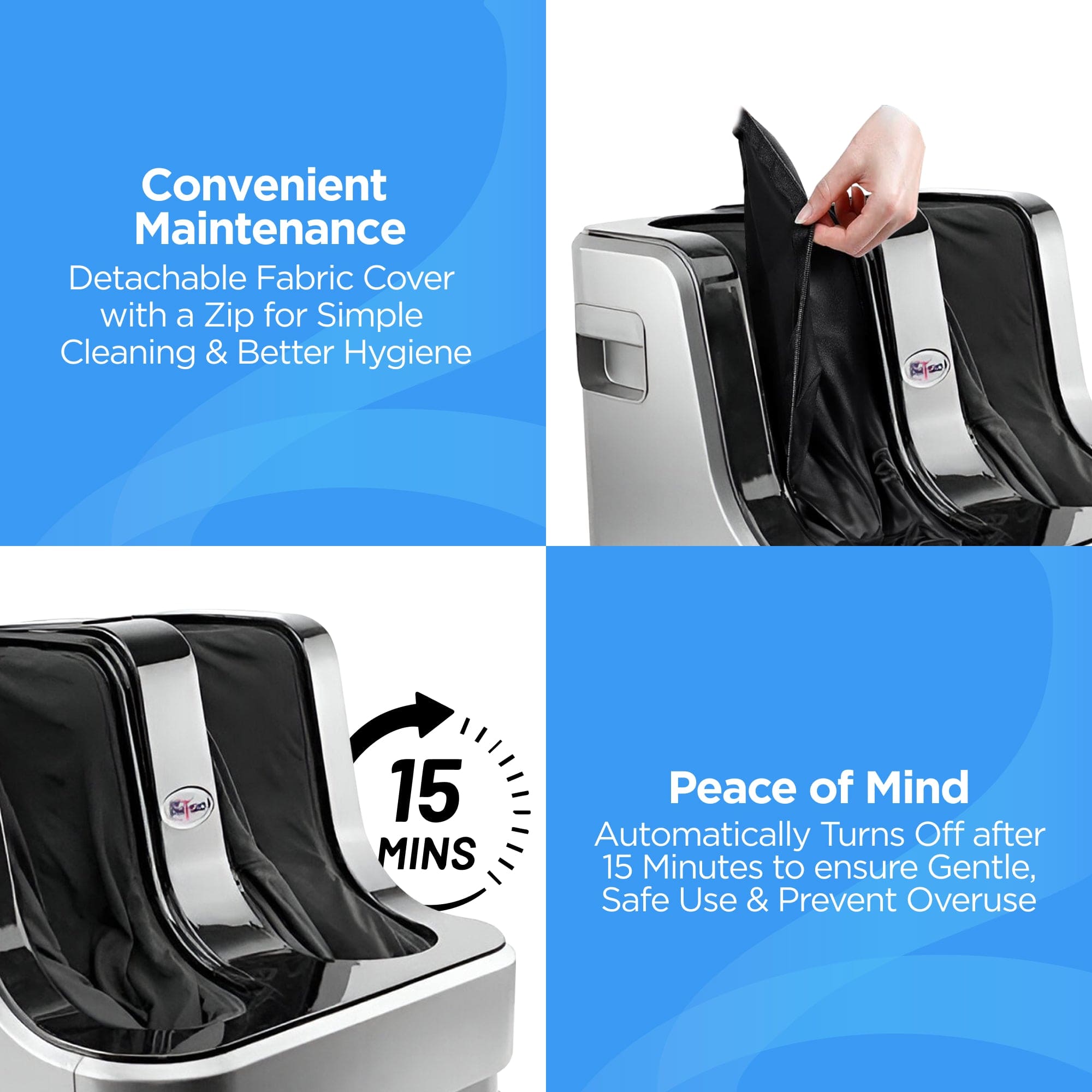 Dr Physio USA Shiatsu Leg, Foot and Calf Massager with Heat Therapy - Relieve Pain, Improve Circulation - Perfect for Home, Office & Post-Workout Recovery
