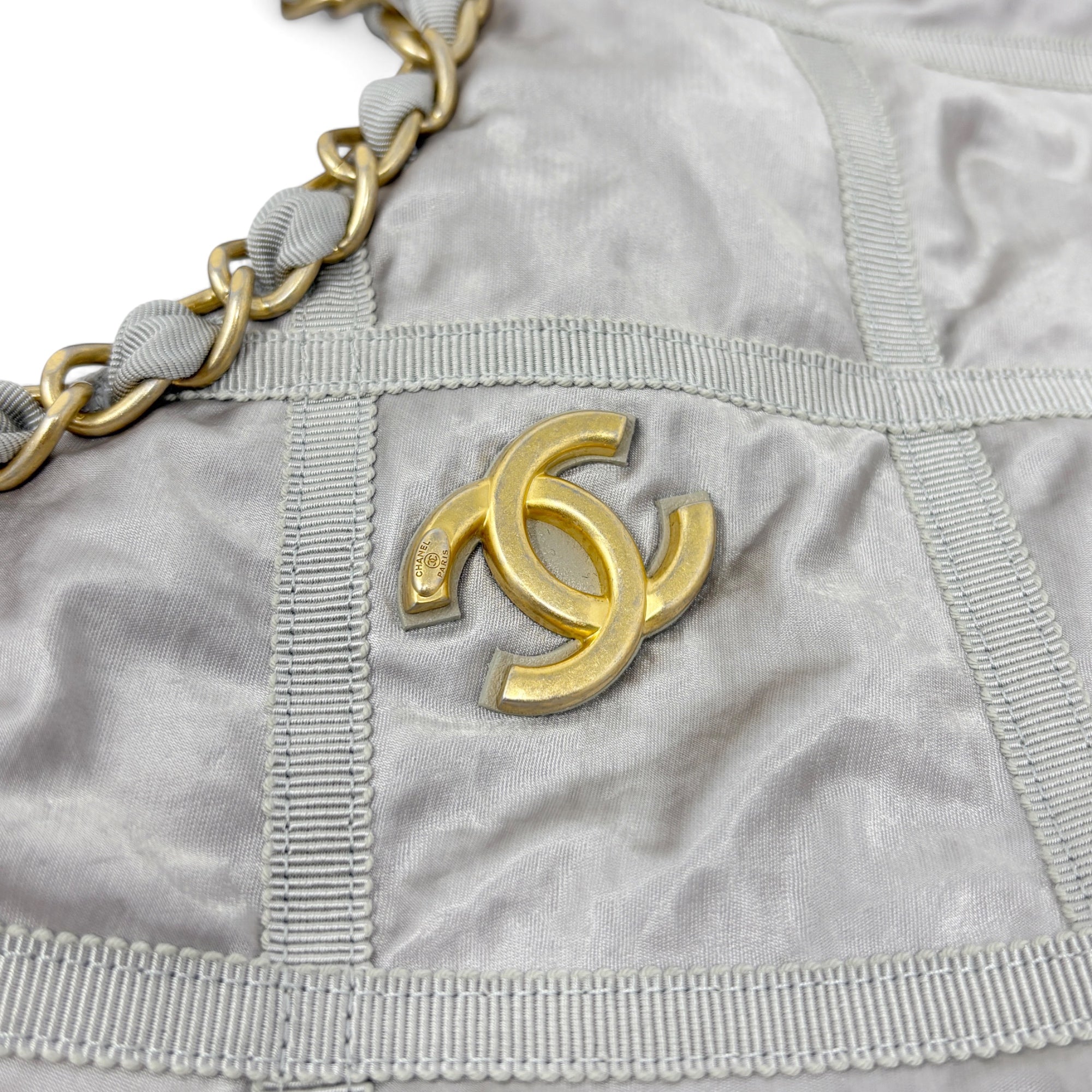 Chanel Silver Maxi Lifestyle Shopping Tote Bag - Luxury Designer Handbag for Women | Perfect for Work, Travel & Everyday Use
