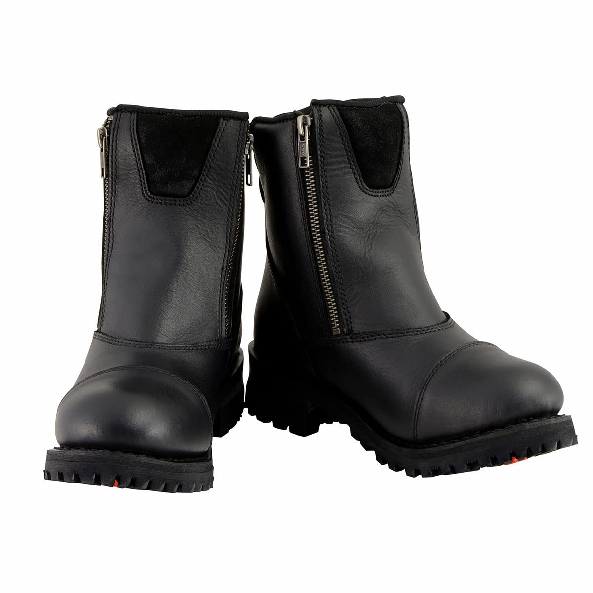 Milwaukee Men's Black Smooth Plain Motorcycle Leather Boots - Size 12 | Durable Riding Boots for Cruiser & Harley Bikers | Perfect for Long Rides & Motorcycle Events