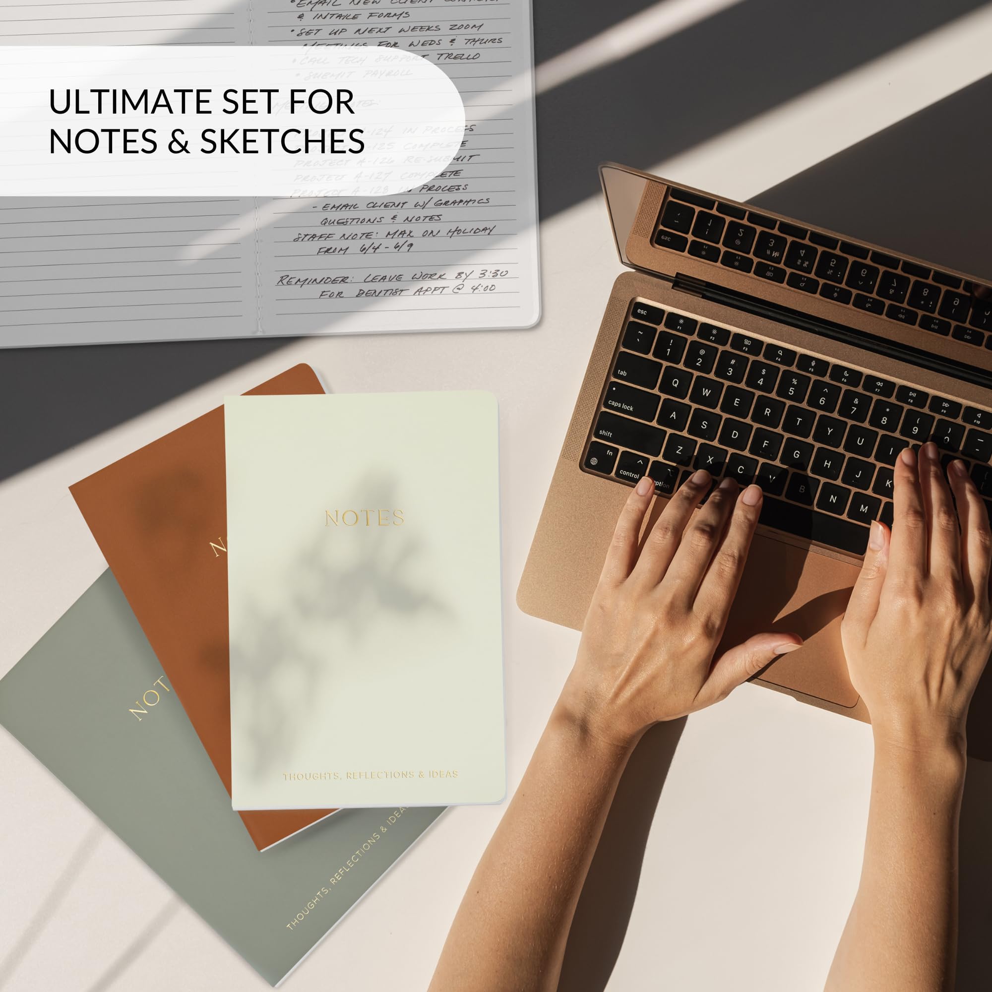 ZICOTO 4-Pack Aesthetic Journal Notebook Set for Women - Cute College Ruled A5 Notebooks with Lined Pages - Perfect for Writing, Journaling, and Organization at Work, School or Home Office