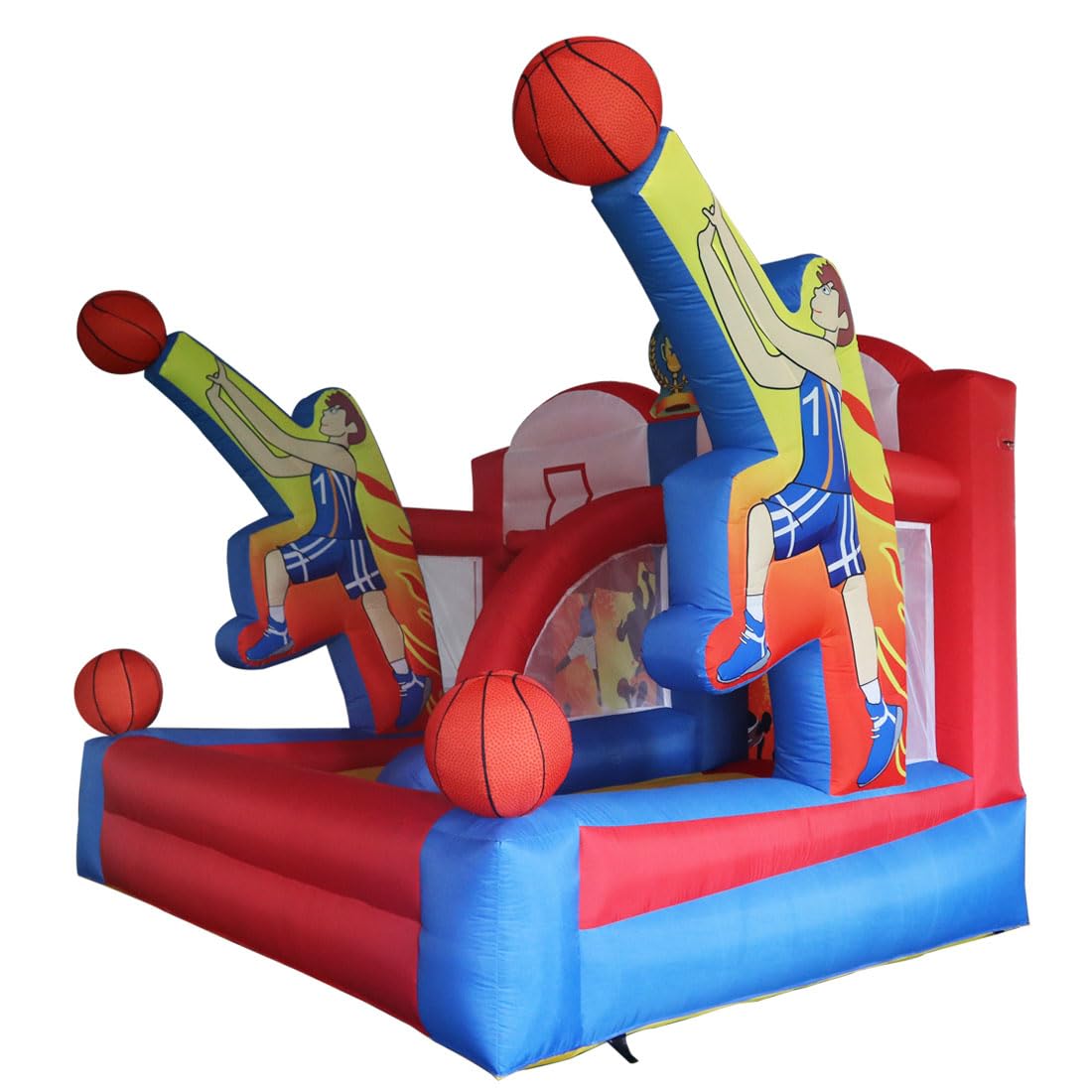 **Inflatable Basketball Hoop Game Set with 2 Hoops & 4 Balls - Portable Outdoor Sports Toy for Kids & Adults - Perfect for Parties, Events, Backyard Fun & Summer Gatherings**