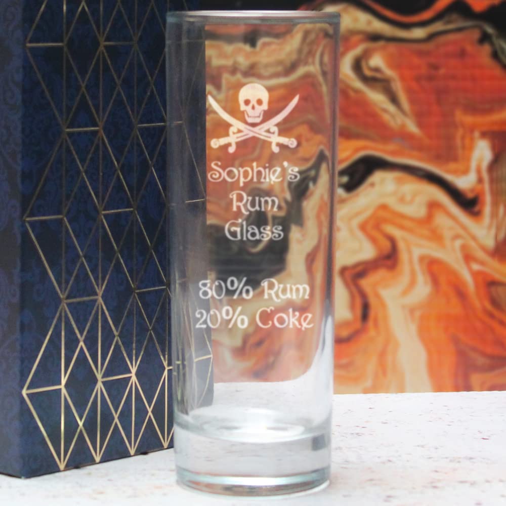 Personalized Engraved Rum Highball Glass - Custom Name, Mixer & Alcohol Percentage - Laser Engraved Gift Box Included - Unique Whiskey Bourbon Scotch Gift for Men, Birthday, Anniversary, Father's Day - Perfect for Home Bars, Cocktail Parties & Special Occasions