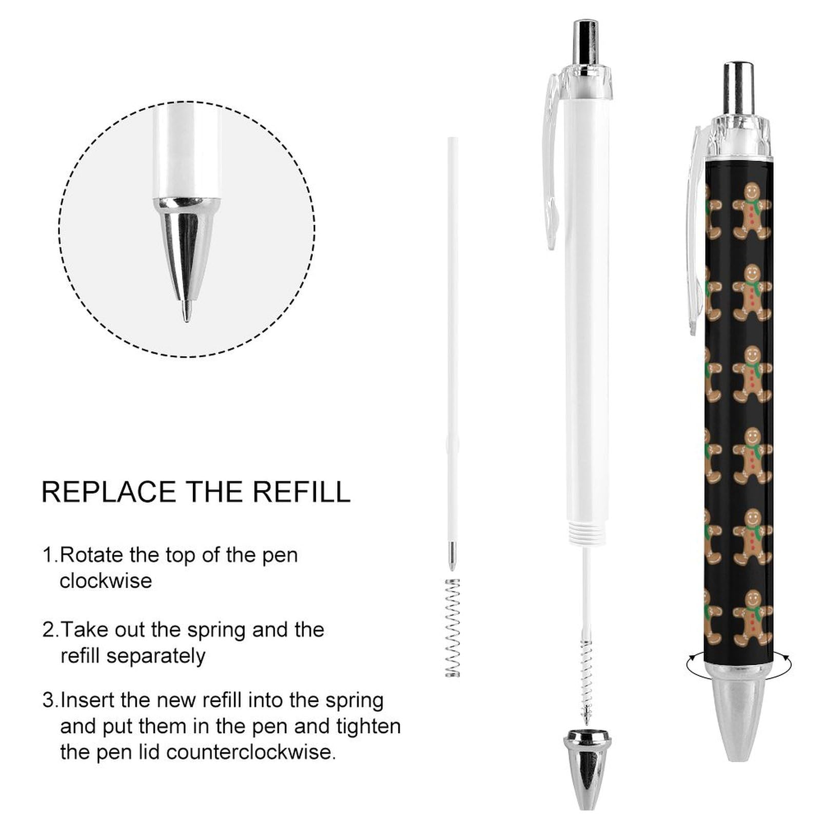 Cute Gingerbread Man Ballpoint Pen - 0.5mm Retractable Fine Point Writing Pen for Office, School & Gift (1 Pack) - Perfect for Christmas Gifts, Work Notes & Holiday Decorations