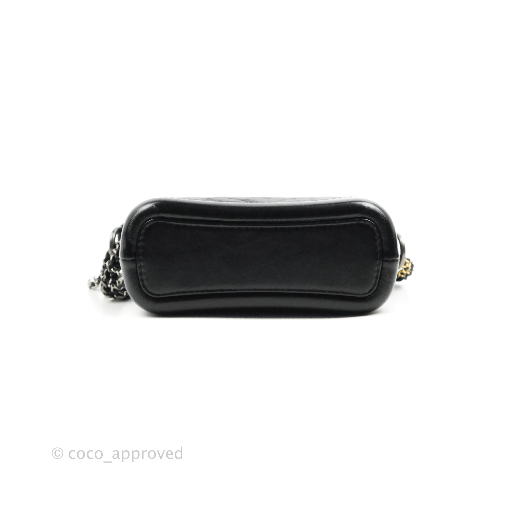 Chanel Small Gabrielle Hobo Bag in Black Calfskin with Chevron Pattern & Mixed Hardware - Perfect for Everyday Use, Work & Special Occasions
