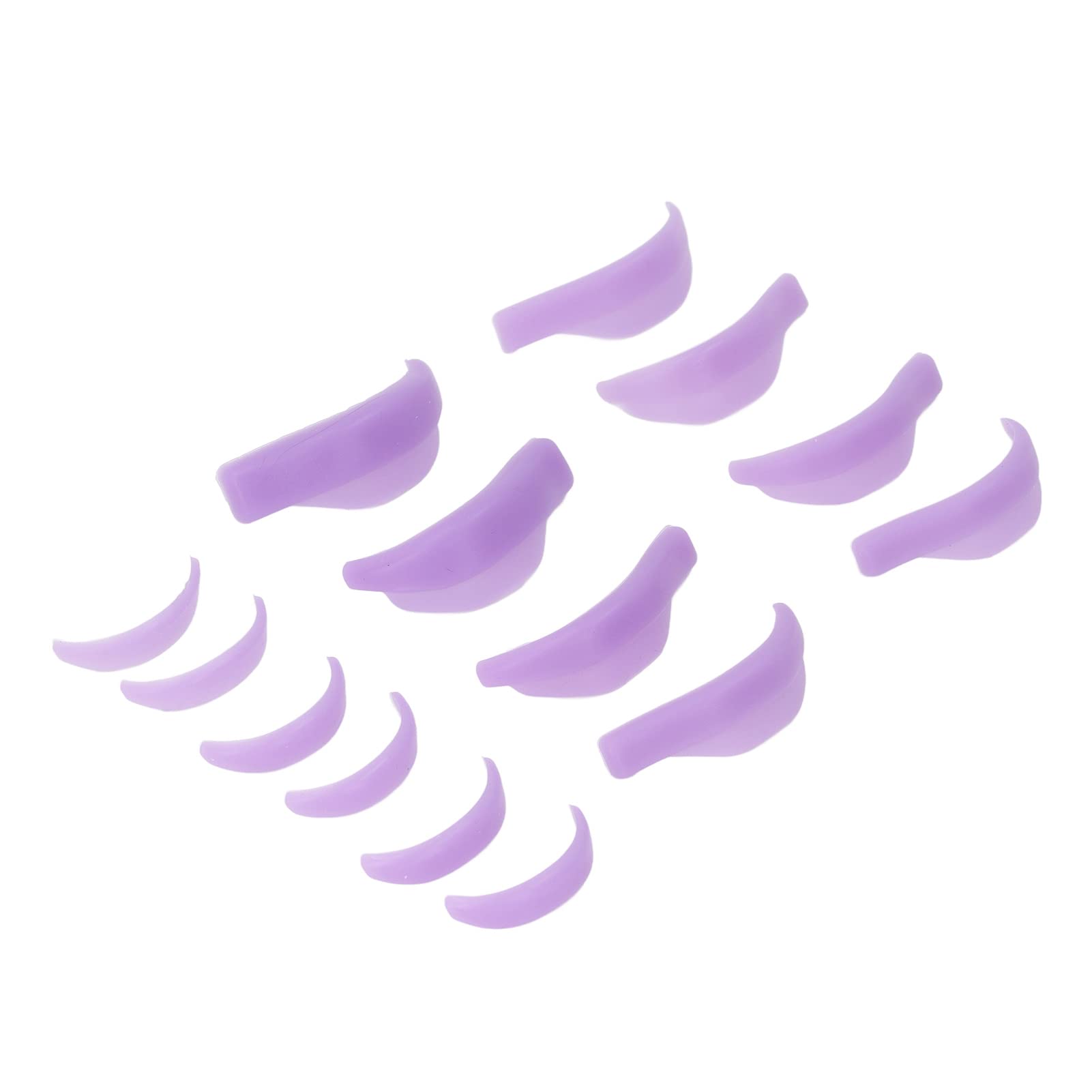 Professional Eyelash Perming Pads - Soft Silicone Lash Lift Shields (7 Sizes, 7 Pairs) for Salon & Home Use - Perfect for Lash Extensions & Perming (Purple)