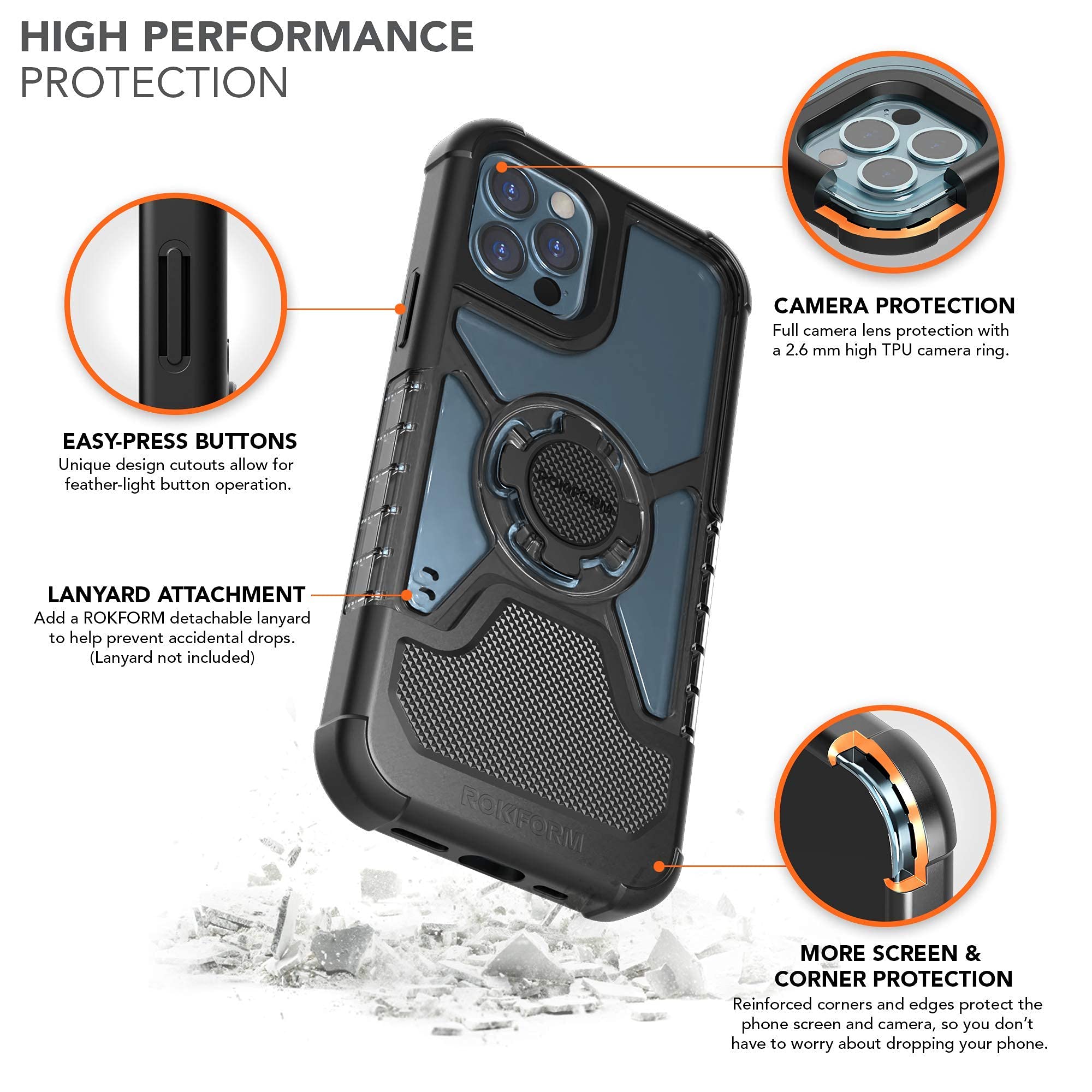 Rokform Crystal Clear Case for iPhone 12 Pro Max with Super Grip Car Vent Mount - Durable Phone Holder for Truck, Van & SUV - Perfect for Driving, Navigation & Hands-Free Calls