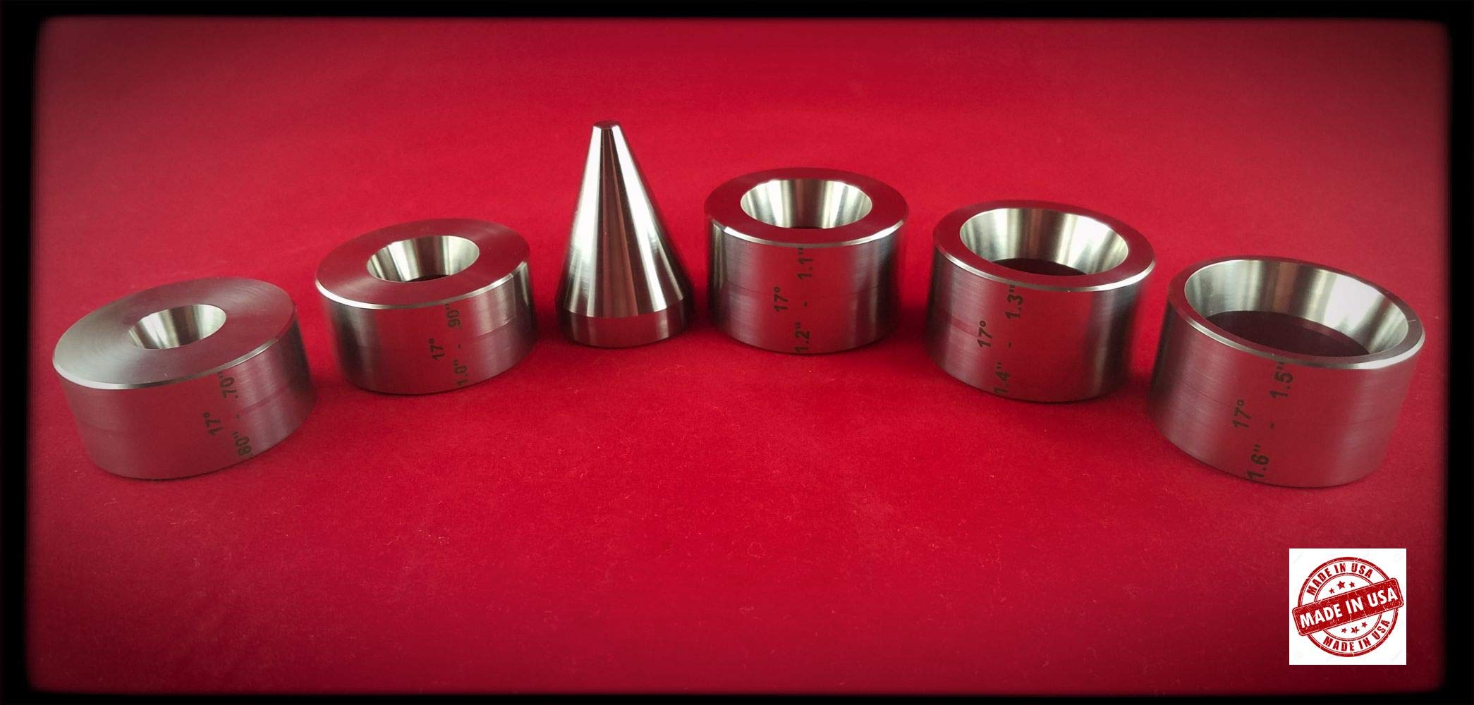17-Piece Folding/Reduction Die Set with Stainless Steel Stabilizer Cone - Perfect for Jewelry Making, Metal Stamping, and DIY Craft Projects