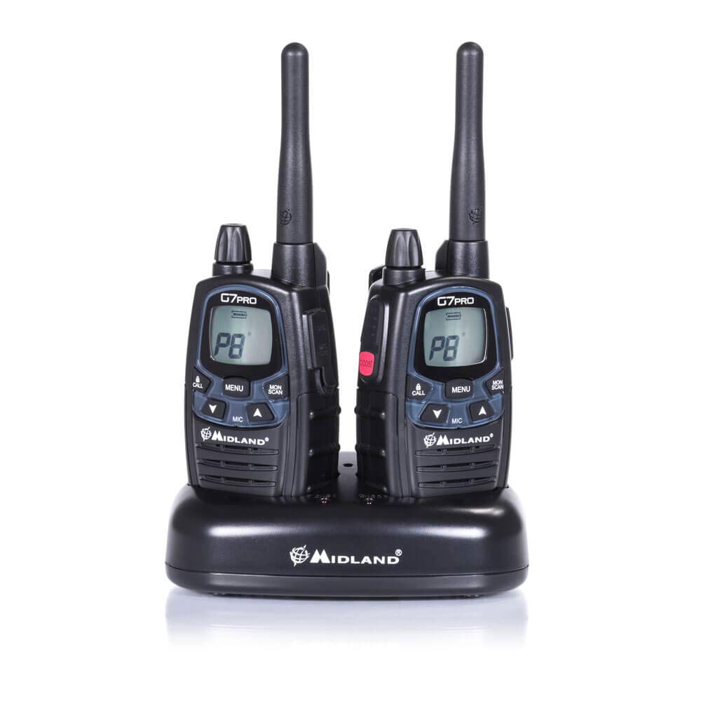 Midland G7E Pro Walkie Talkie Pair - 8 Channel Two-Way Radios, Black | Perfect for Outdoor Adventures, Hiking, Camping & Emergency Communication